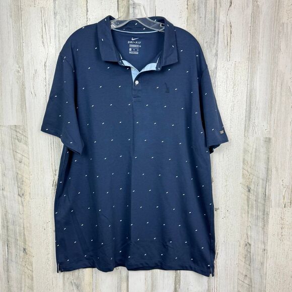 Nike Men’s Blue Cotton Polo T-shirt Size XXL - Picture 1 of 11